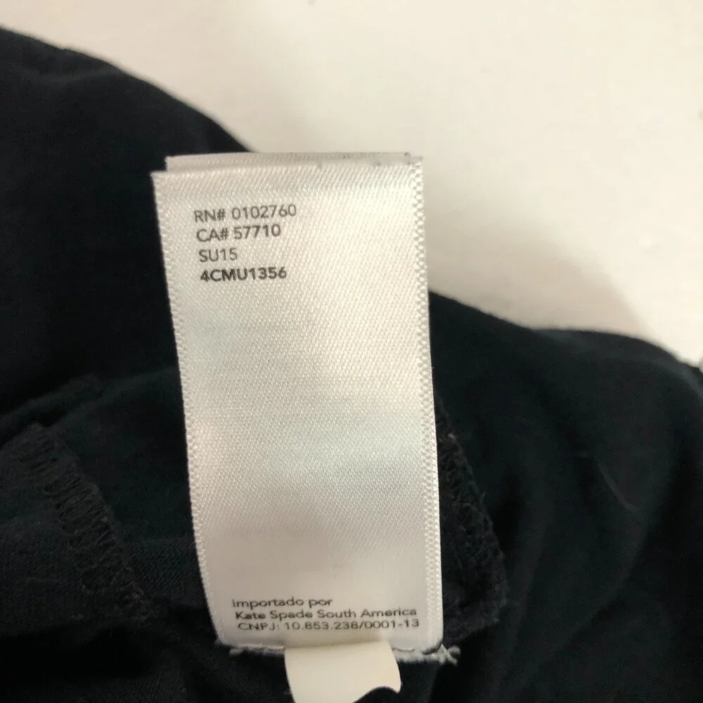 Kate Spade Saturday Black T Shirt Womens Size XS